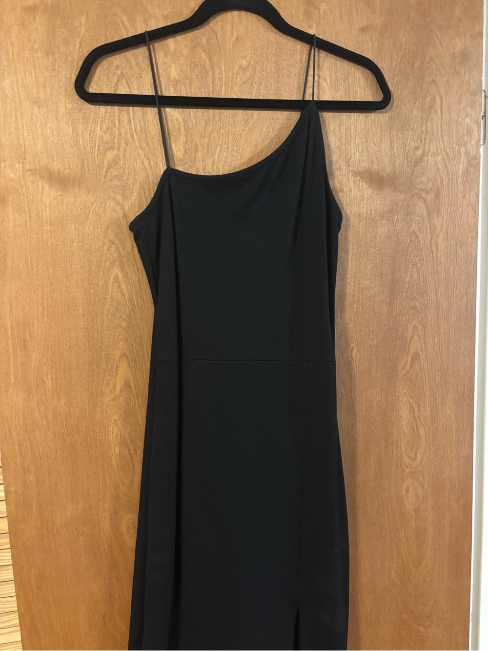 Classic Black Asymmetric Slip Dress